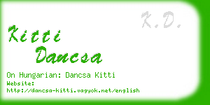 kitti dancsa business card